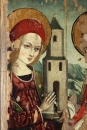 Detail der heiligen Barbara nach der Bearbeitung